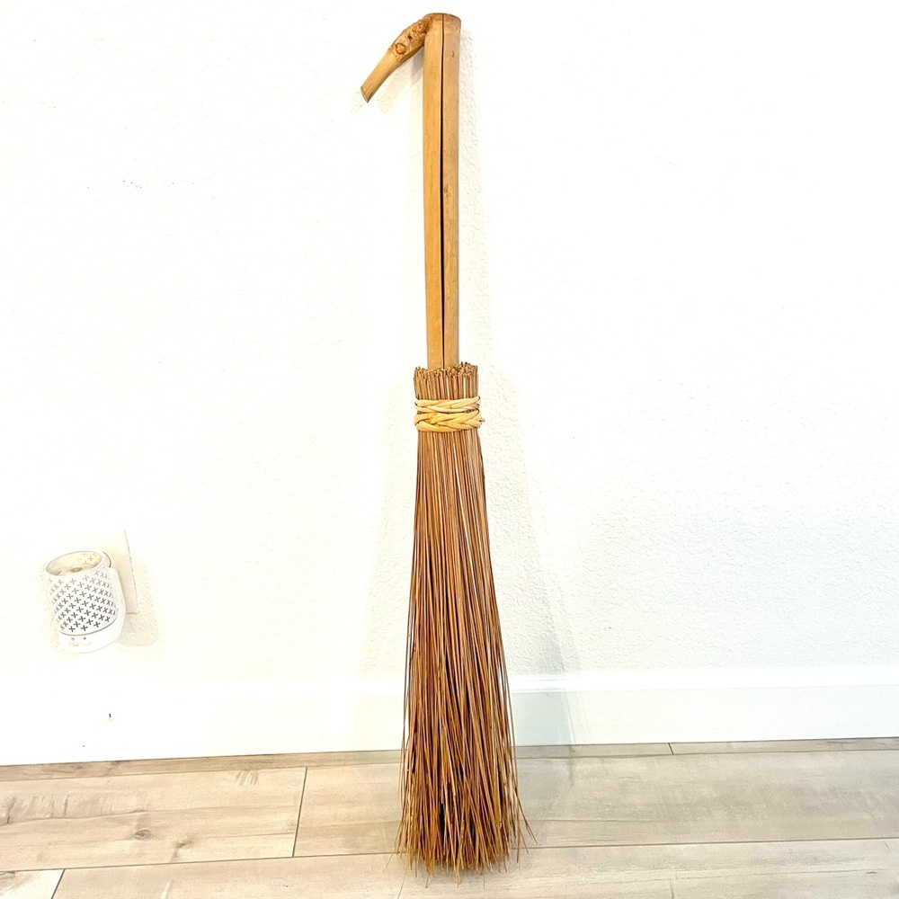 Primitive Handmade Bamboo Broom “Besom” 3’